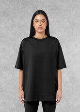 Oversized Tonal Back Print T- Shirt - Black